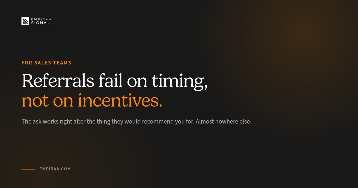 Choosing the right moment to ask a customer for a referral