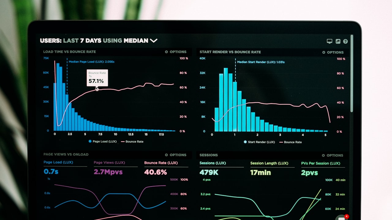 A sales professional reviewing real-time prospect data on a laptop dashboard