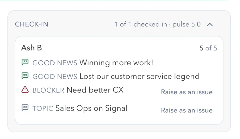 An Empiraa GPS check-in with good news, a blocker and a discussion topic